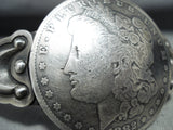 Extraordinary Native American Taos Signed Silver Dollar Bracelet-Nativo Arts