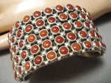 Native American One Of Best Verdy Jake Navajo Coral Sterling Silver Bracelet Cuff-Nativo Arts