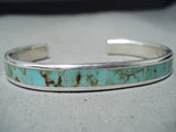 Dazzling Vintage Native American Zuni Cripple Creek Turquoise Sterling Silver Bracelet-Nativo Arts