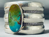 Magnificent Vintage Native American Navajo Damale Turquoise Sterling Silver Bracelet Signed-Nativo Arts