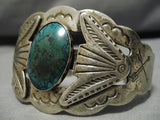 Vintage Native American Navajo Bracelet- Spiderweb Turquoise Sterling Silver Old-Nativo Arts