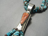 Native American Important Santo Domingo Turquoise Sterling Silver Tubule Necklace-Nativo Arts