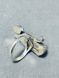 Whimsical Corncob Native American Navajo Morenci Turquoise Sterling Silver Corn Ring Signed-Nativo Arts