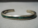 Important Vintage Native American Navajo Kirk Smith Inlay Sterling Silver Bracelet Cuff Old-Nativo Arts