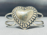 Advanced Detail Vintage Native American Navajo Heart Sterling Silver Bracelet-Nativo Arts