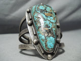 One Of Best Ever Vintage Native American Navajo Old Kingman Turquoise Sterling Silver Bracelet-Nativo Arts