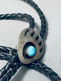 Expressive Vintage Native American Navajo Sleeping Beauty Turquoise Sterling Silver Bolo-Nativo Arts