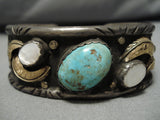 Marvelous Vintage Native American Navajo Royston Turquoise Sterling Silver Bracelet Old-Nativo Arts