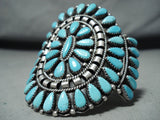Astounding Vintage Native American Navajo Turquoise Sterling Silver Bracelet Signed-Nativo Arts
