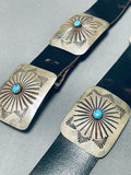Hand Tooled Vintage Native American Navajo Sterling Silver Concho Belt-Nativo Arts