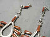 Exquisite Zuni Coral Sterling Silver Earrings Native American-Nativo Arts