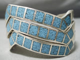 Triple Stacking Vintage Native American Navajo Zuni Turquoise Sterling Silver Bracelet Old-Nativo Arts