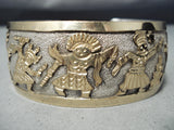 Gold Kachina Navajo Sterling Silver & Gf Storyteller Bracelet Native American-Nativo Arts