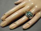 Wonderful Vintage Navajo Turquoise Bird Sterling Silver Native American Ring-Nativo Arts