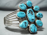 Phenomenal Navajo Native American Old Kingman Turquoise Sterling Silver Bracelet-Nativo Arts
