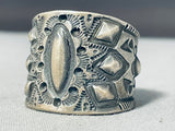 Native American Heavy 21 Gram Vintage Mens Sterling Silver Repoussed Ring-Nativo Arts
