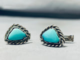 Rare Vintage Native American Navajo Royston Turquoise Sterling Silver Cuff Links-Nativo Arts