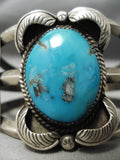 Museum Vintage Native American Navajo Old Morenci Turquoise Sterling Silver Bracelet-Nativo Arts