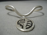 Rare Frank Lahaleon Waving Native American Hopi Vintage Sterling Silver Bracelet Old-Nativo Arts