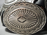 Magnificent Vintage Native American Navajo Old Kingman Turquoise Sterling Silver Concho Belt-Nativo Arts