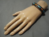 Museum Quality Vintage Native American Navajo Turquoise Sterling Silver Bracelet Cuff Old-Nativo Arts