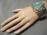 Huge Vintage Navajo Royston Turquoise Sterling Silver Old Native American-Nativo Arts