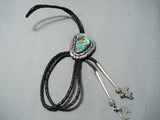 Rob Kelley Vintage Native American Navajo Royston Turquoise Sterling Silver Bolo-Nativo Arts