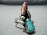 Superior Vintage Turquoise Sterling Silver Ring Native American Old-Nativo Arts