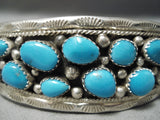 Amazing Tommy David Vintage Native American Navajo Sky Blue Turquoise Sterling Silver Bracelet-Nativo Arts