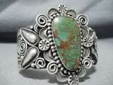 Stunning Navajo Native American Royston Turquoise Sterling Silver Bracelet-Nativo Arts