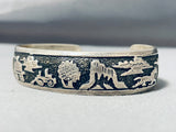 Thomas Singer Unforgettable Vintage Native American Navajo Sterling Silver Storyteller Bracelet-Nativo Arts