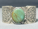 Detailed San Felipe Royston Turquoise Sterling Silver Bracelet-Nativo Arts