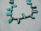 Native American Tears Of Joy Vintage Santo Domingo Turquoise Sterling Silver Necklace-Nativo Arts