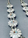 Very Intricate Vintage Native American Zuni Turquoise Sterling Silver Squash Blossom Necklace-Nativo Arts