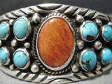 Amazing Vintage Native American Navajo Bisbee Turquoise Sterling Silver Bracelet Old-Nativo Arts