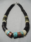 Native American Museum Vintage Navajo Choker Turquoise Sterling Silver Shell Necklace Old-Nativo Arts