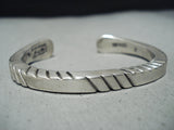 Authentic Vintage Native American Navajo Orville Sterling Silver Chisel Bracelet-Nativo Arts