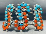 One Of The Most Unique Ever Vintage Native American Zuni Sterling Silver Turquoise Bracelet-Nativo Arts