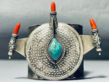 One Of Most Unique Vintage Native American Navajo Turquoise Sterling Silver Bracelet Ever Made-Nativo Arts