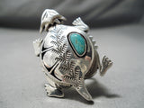 Detailed Navajo Royston Sterling Silver Toad Ring Native American-Nativo Arts