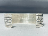 Signed Native American Navajo Coral Sterliing Silver Bracelet-Nativo Arts