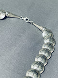 Incredible Vintage Native American Navajo Hand Tooled Sterling Silver Bead Necklace-Nativo Arts