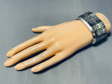 The Most Intricate Vintage Native American Zuni Peal Sterling Silver Bracelet-Nativo Arts