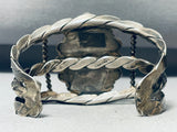 Coolest Twisted Cuff Vintage Native American Navajo Turquoise Sterling Silver Bracelet-Nativo Arts