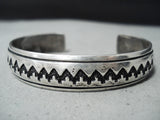 Spectacular Vintage Native American Navajo Silver Bracelet Thomas Singer Old Mark-Nativo Arts