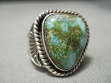 Importanrt Vintage Native American Navajo Carico Lake Turquoise Sterling Silver Ring-Nativo Arts