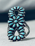 One Of The Finest Vintage Native American Zuni Turquoise Sterling Silver Ring Old-Nativo Arts