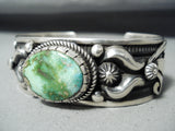 Striking Native American Navajo Damale Turquoise Sterling Silver Bracelet Signed-Nativo Arts