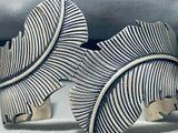 Extremely Detailed Leaf Vintage Native American Navajo Sterling Silver Bracelet Cuff-Nativo Arts