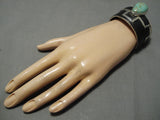 Superior Native American Navajo Teardrop Royston Turquoise Sterling Silver Bracelet-Nativo Arts